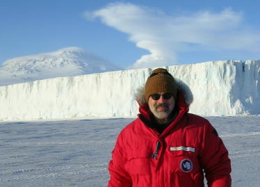 Alan, Barne Glacier, and Mt. Erebus, Antarctica, Sept. 22, 2004